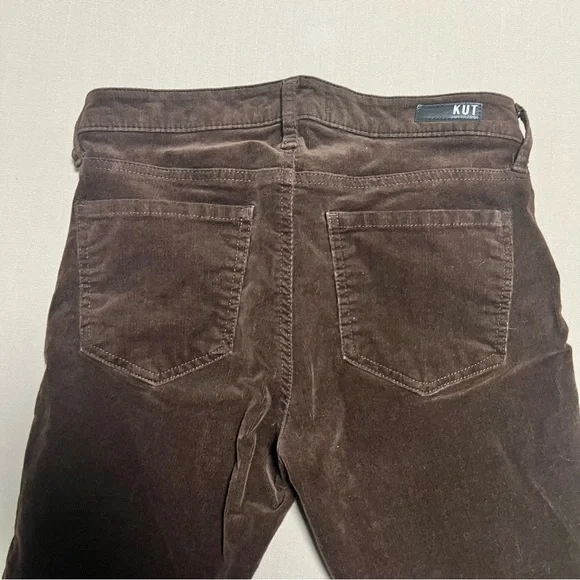 Kut from the Kloth Diana Fab Ab Skinny Corduroy Jeans Size 4 Chocolate Brown - Picture 11 of 12